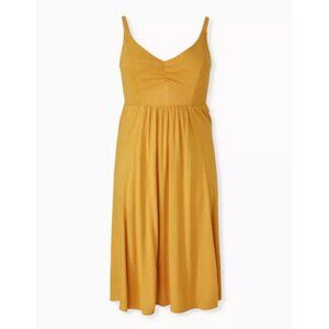 Torrid Dress Women 12 Yellow Tank Maxi Lenny Moscked Bodice Long Festival Summer
